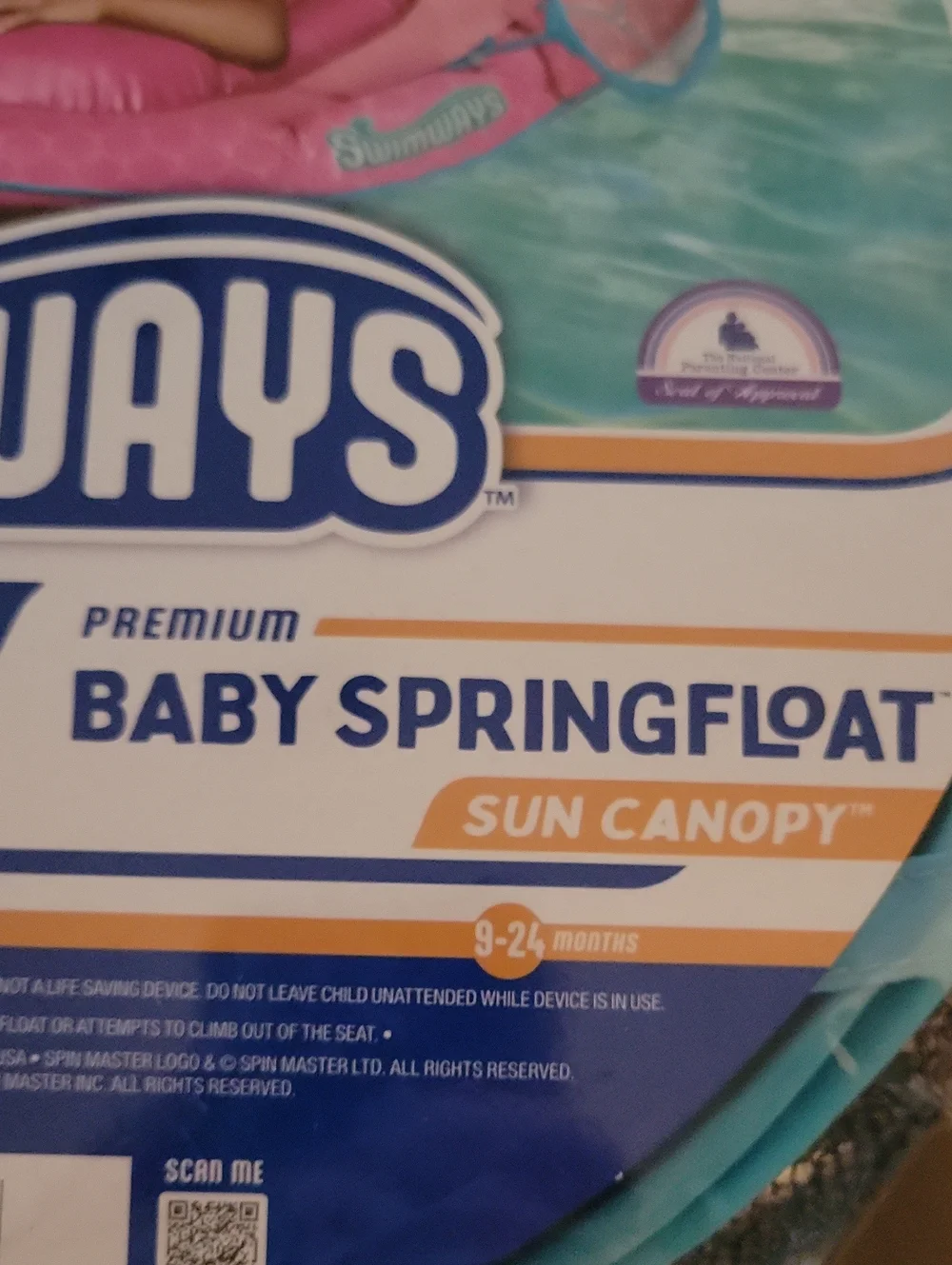 Pink Baby SpringFloat with Sun Canopy - Kids Swim